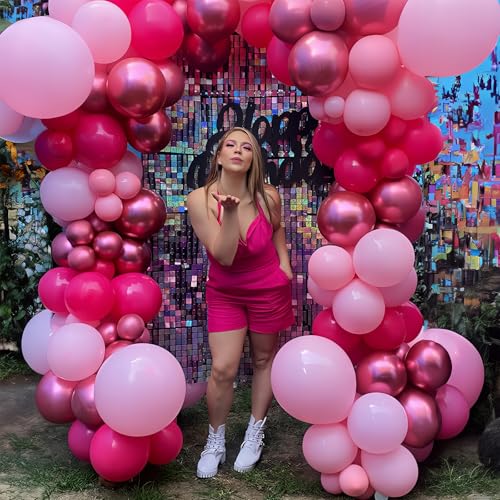 HILAVO 85-Piece Pink Balloon Arch Kit – Hot Pink, Baby Pink & Metallic for Baby Shower, Princess Party & Wedding Decor