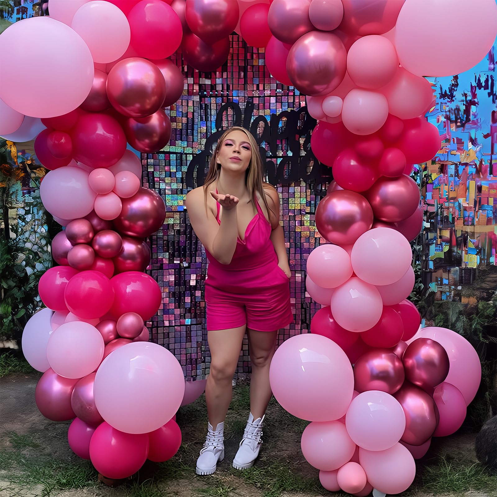 HILAVO 85-Piece Pink Balloon Arch Kit – Hot Pink, Baby Pink & Metallic for Baby Shower, Princess Party & Wedding Decor