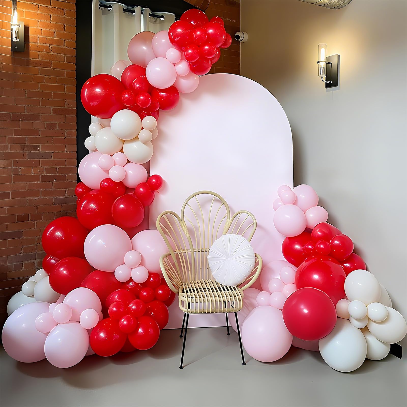 HILAVO 91-Piece Cherry Balloon Arch Kit - Pink, Red & Pastel Yellow Balloons for Strawberry Baby Shower & Birthday Parties