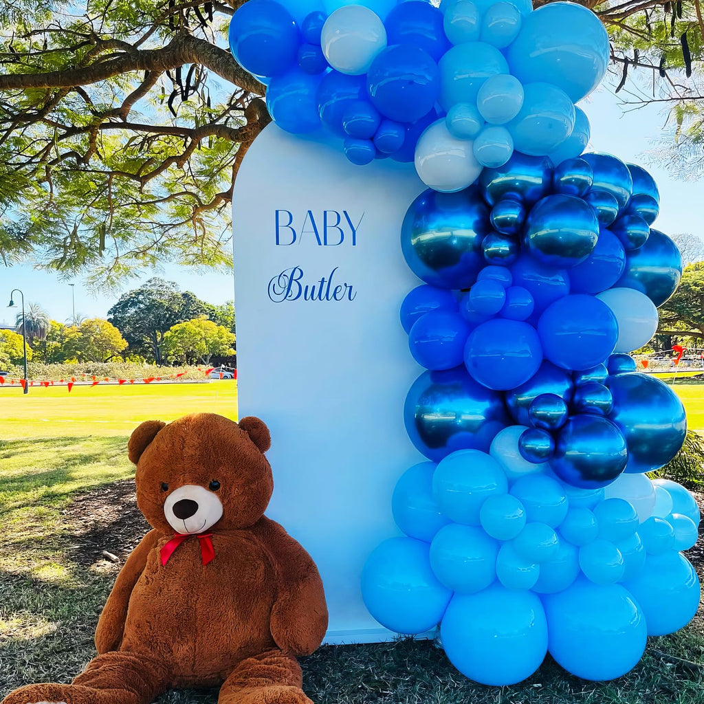 HILAVO Blue Balloon Garland Arch Kit 90 Pcs – Metallic & Pearl Blue Latex Balloons for Party Decor