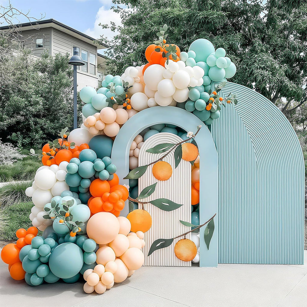 HILAVO Orange and Blue Balloon Arch Kit - 92 Latex Balloons for Party Decorations