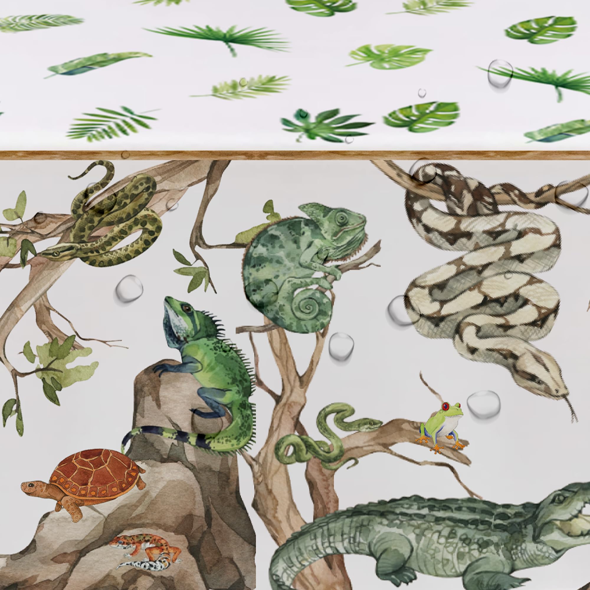 HIPVVILD Reptile Birthday Tablecloths - 4 Pack Disposable 54x108in Jungle Animal Party Cover