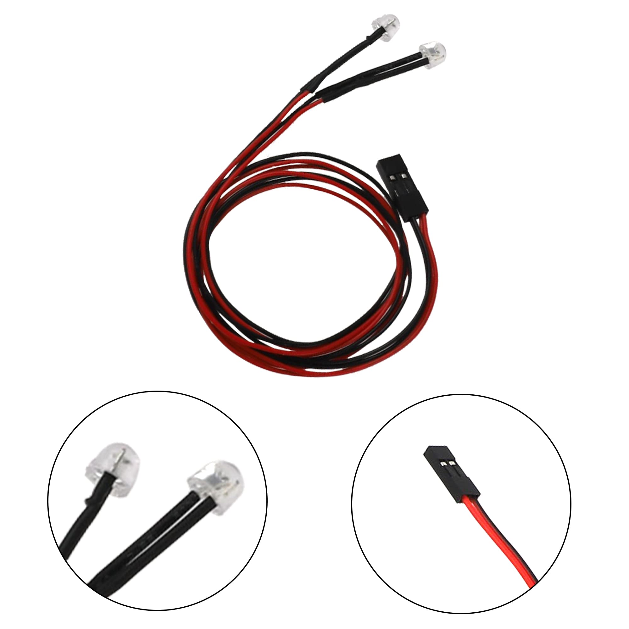 HIRCQOO 1/10 RC Crawler LED Headlights - 18mm & 20mm White LED Lamps for TRX-4, SCX10, Redcat Gen8