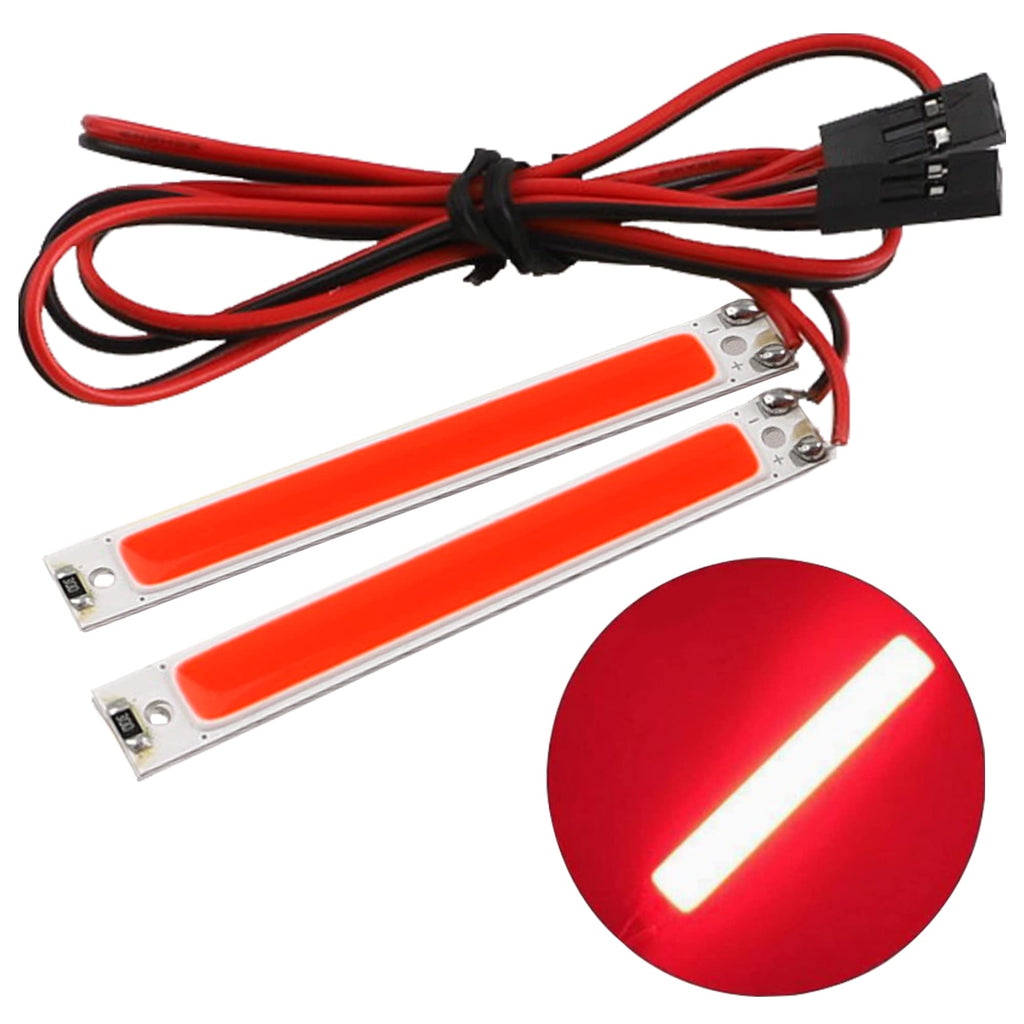 HIRCQOO 2-Pack Red LED Chassis Lights for 1/10 RC Crawlers (60x8mm) - Compatible with Traxxas TRX-4, Axial SCX10 II, RC4WD D90