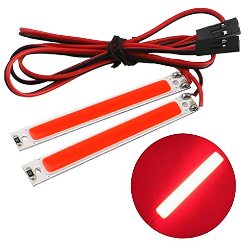 HIRCQOO 2-Pack Red LED Chassis Lights for 1/10 RC Crawlers (60x8mm) - Compatible with Traxxas TRX-4, Axial SCX10 II, RC4WD D90