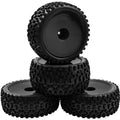 HIRCQOO 4-Pack 1/10 Scale RC Buggy Tires and Wheels – 88mm OD, 12mm Hex, Soft Rubber with Foam Inserts