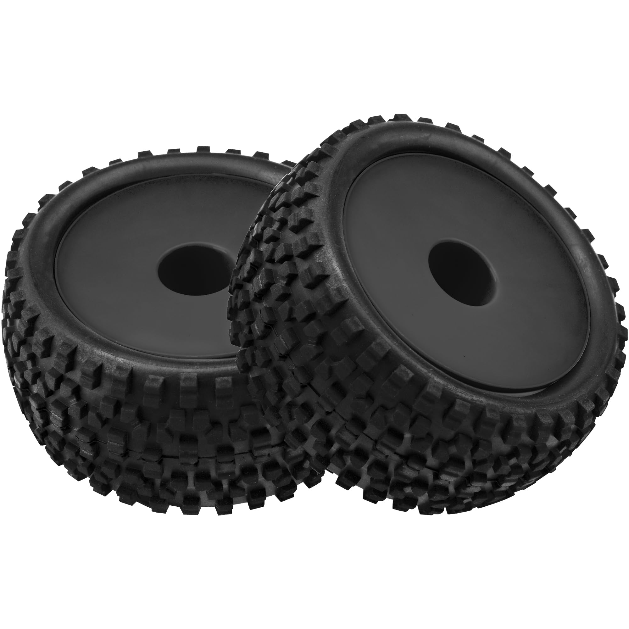 HIRCQOO 4-Pack 1/10 Scale RC Buggy Tires and Wheels – 88mm OD, 12mm Hex, Soft Rubber with Foam Inserts