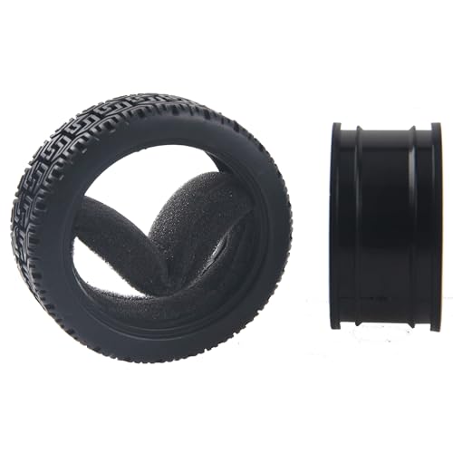 HIRCQOO RC 12mm Hex Hub Wheel Rims & Rubber Tires - Black 70mm for 1/10 On-Road Touring Car, Fits HSP Tamiya HPI Kyosho Traxxas WLtoys