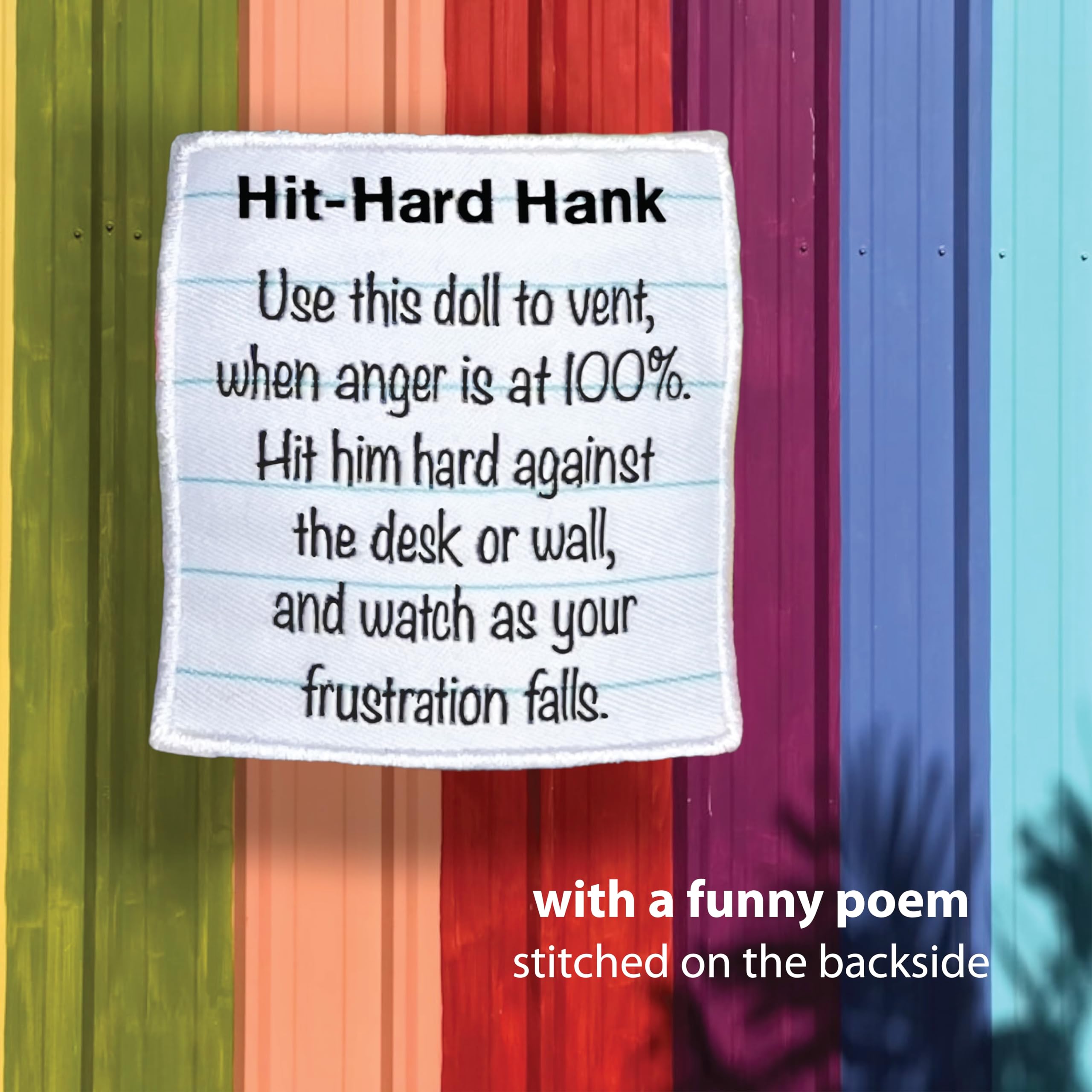 Hit-Hard Hank Stress Relief Doll - Boombastic Pop Pattern - Funny Gag Gift for Friends, Coworkers, and Family