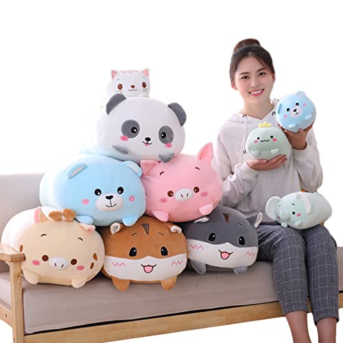 Hitoshe 8-Inch Cute Panda Plush Stuffed Animal, Cylindrical Pillow Toy for Kids, Soft Velvet Gift