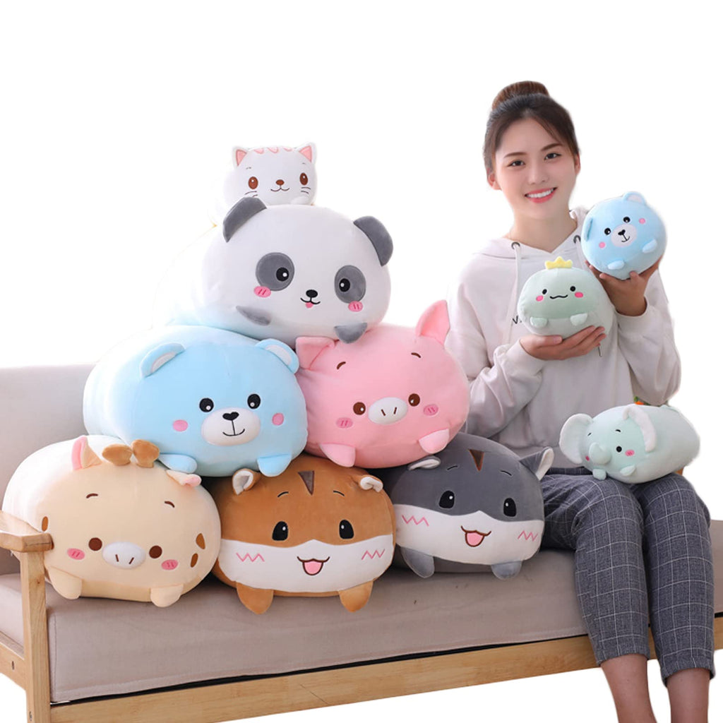 Hitoshe 8-Inch Cute Panda Plush Stuffed Animal, Cylindrical Pillow Toy for Kids, Soft Velvet Gift