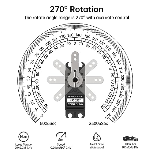 Hiwonder HPS-2027 20KG High Torque Digital Servo 270° Rotation Waterproof Full Metal Gear