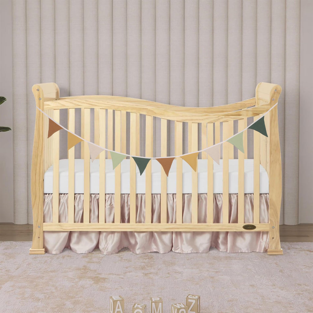 HJKlove Sage Green Triangle Pennant Banner - 78.7 Inch Linen Flag Banner for Nursery, Baby Shower, Birthday Party Decorations