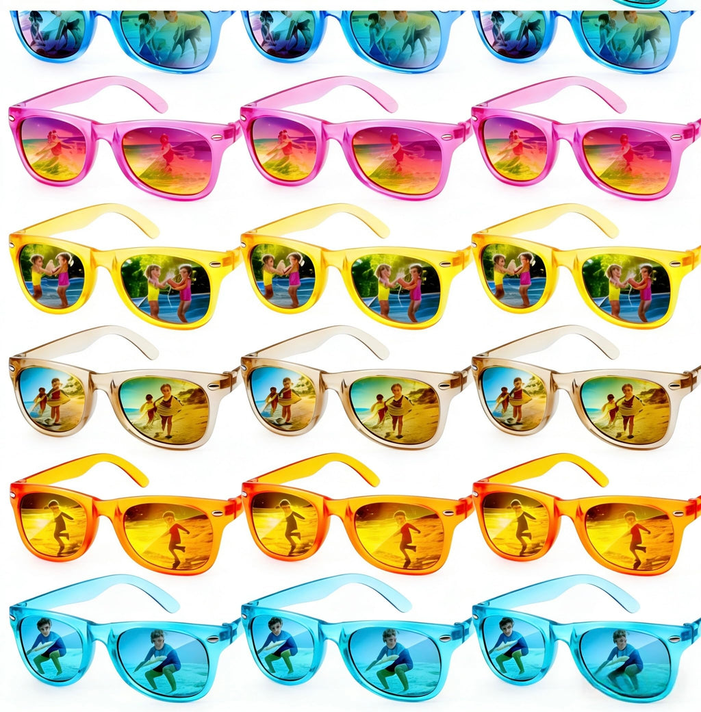 Hldgras 18 Pack Kids Sunglasses - UV400 Polarized Neon Party Favors for Ages 3-8
