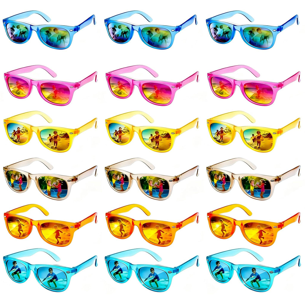 Hldgras 18 Pack Kids Sunglasses - UV400 Polarized Neon Party Favors for Ages 3-8