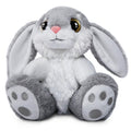 HO-EF 8.5" Gray Easter Bunny Plush – Soft Floppy-Eared Stuffed Animal with Machine Washable Design