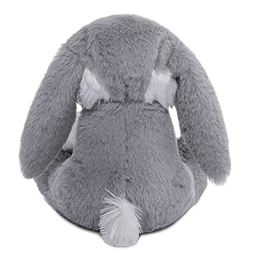 HO-EF 8.5" Gray Easter Bunny Plush – Soft Floppy-Eared Stuffed Animal with Machine Washable Design