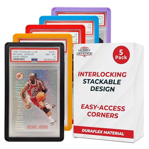 Hobby Defense PSA Slab Guard 5-Pack - Multicolor TPU Bumpers for Standard Graded Card Cases