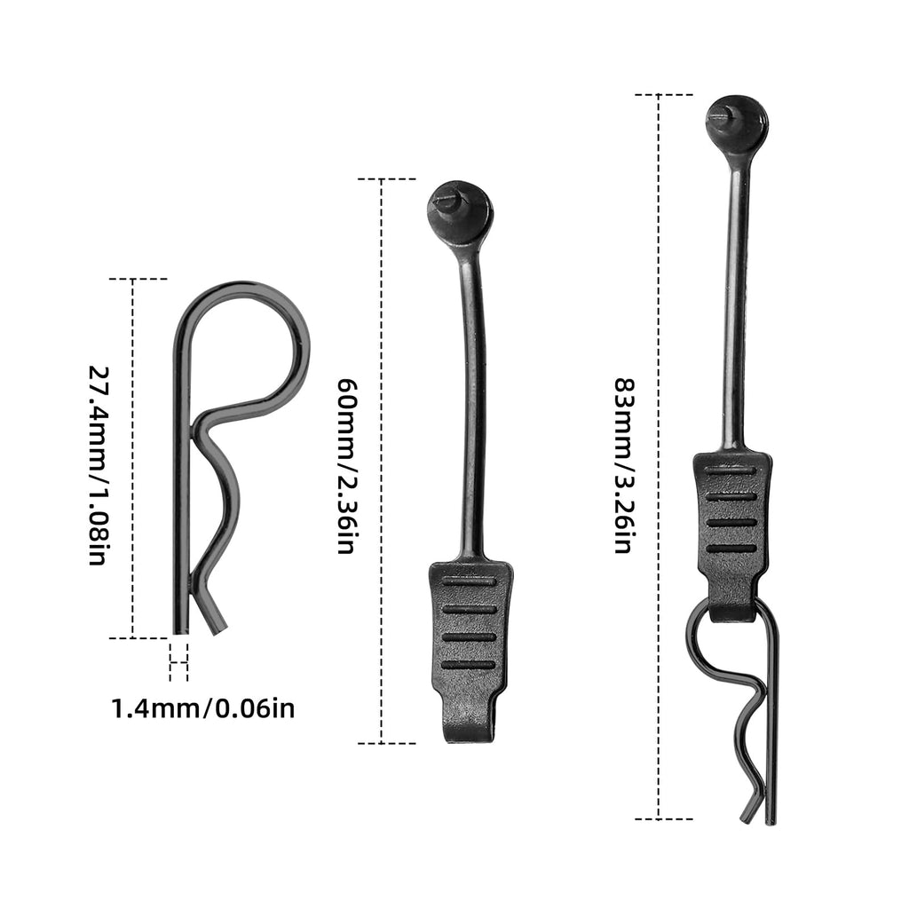 HobbyPark 20-Pack RC Car Body Clips with Rubber Pull Tabs for 1/10 1/8 Scale