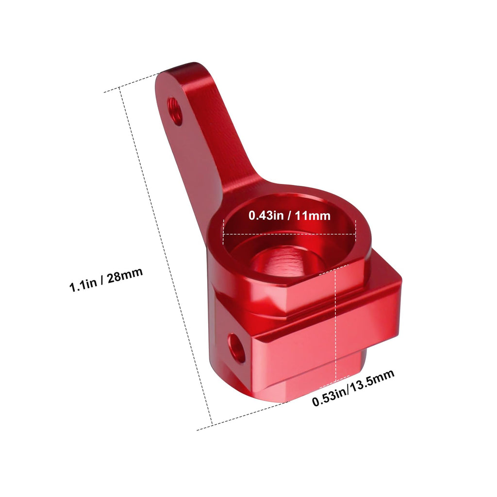 Hobbypark Aluminum Front Steering Blocks for Traxxas 1/10 Slash 2WD, Rustler, Stampede, Bandit (Red, 2Pcs)