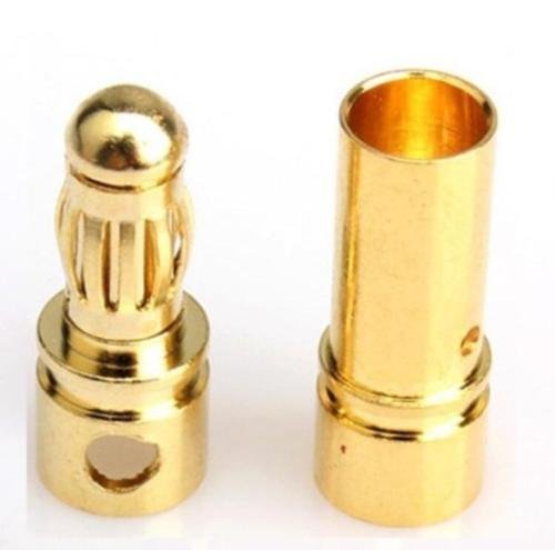 Hobbypower 3.5mm Gold Bullet Connectors – 50 Pairs Male & Female for RC Batteries ESC