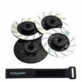 Hobbypower Aluminum 12mm Hex Hub Brake Discs for 1/10 On-Road RC Cars (4-Pack, Black & Silver)