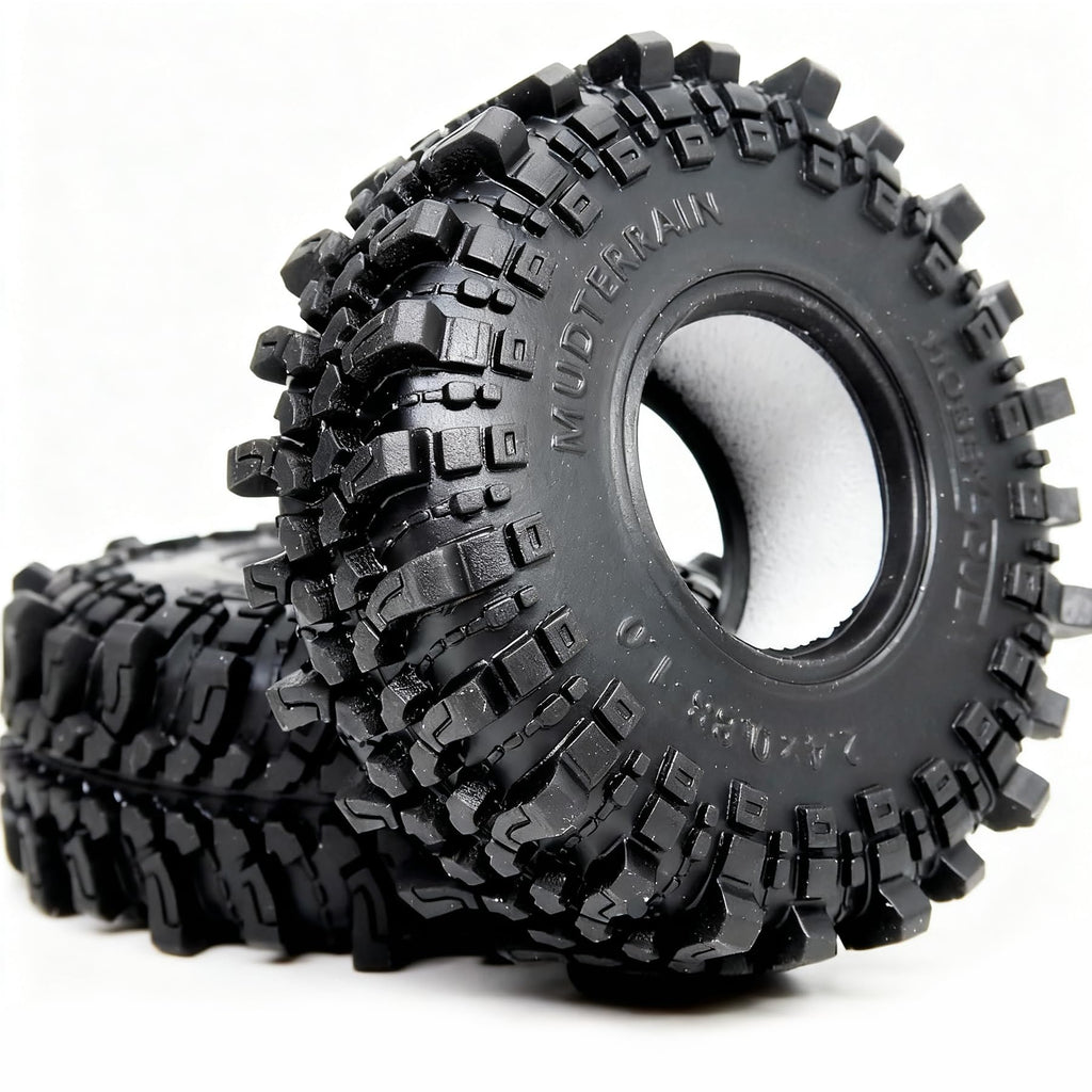 HOBBYSOUL 1.0 Crawler Tires 61x22.4mm Soft Sticky Compound for TRX4M SCX24