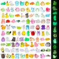 Hoemwarm 100-Piece Glow-in-the-Dark Mini Resin Animals – Unique Figurines for Dollhouse, Garden, Aquarium & DIY Decor