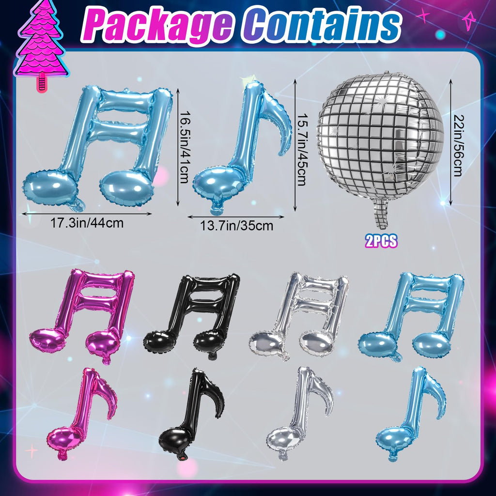 Hoemwarm 140-Piece Music Balloon Arch Kit – Rose Red, Blue, Black, Silver for Karaoke Parties & DJ Events