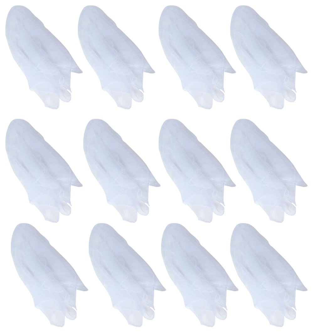 Hoerev 12-Pack Juggling Scarves - White - 24x24 Inch Floaty Scarves for Dancing, Decor, and Play
