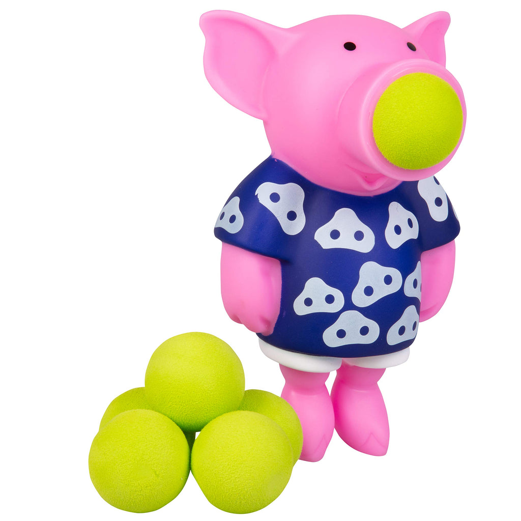 Hog Wild Pig Ball Popper Toy - 4 Foam Balls, Shoots Up to 20 Feet - Indoor/Outdoor Fun for Ages 5+