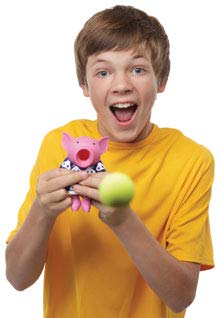 Hog Wild Pig Ball Popper Toy - 4 Foam Balls, Shoots Up to 20 Feet - Indoor/Outdoor Fun for Ages 5+