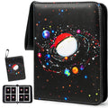 HOHOM 400-Pocket Trading Card Binder – Starlit Sky – Faux Leather Storage for Sports Cards (50 Removable Sleeves)