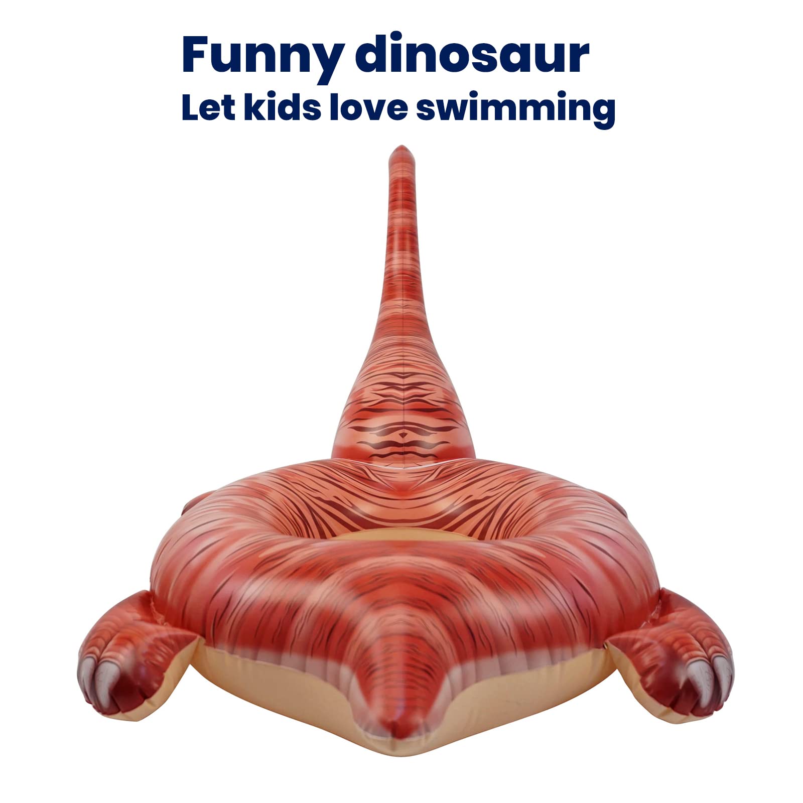 HOHQB Inflatable Dinosaur Pool Floats for Kids - Lifelike Raptor, Brachiosaurus, Triceratops Floaties
