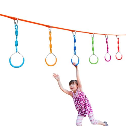 Hokilands 2-Pack Blue Ninja Rings for Obstacle Course, Monkey Bars, Heavy Duty 300 lbs Capacity