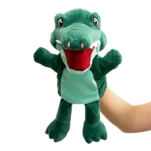 HollyHOME Crocodile Hand Puppet – 13-Inch Plush Alligator Puppet for Kids and Adults