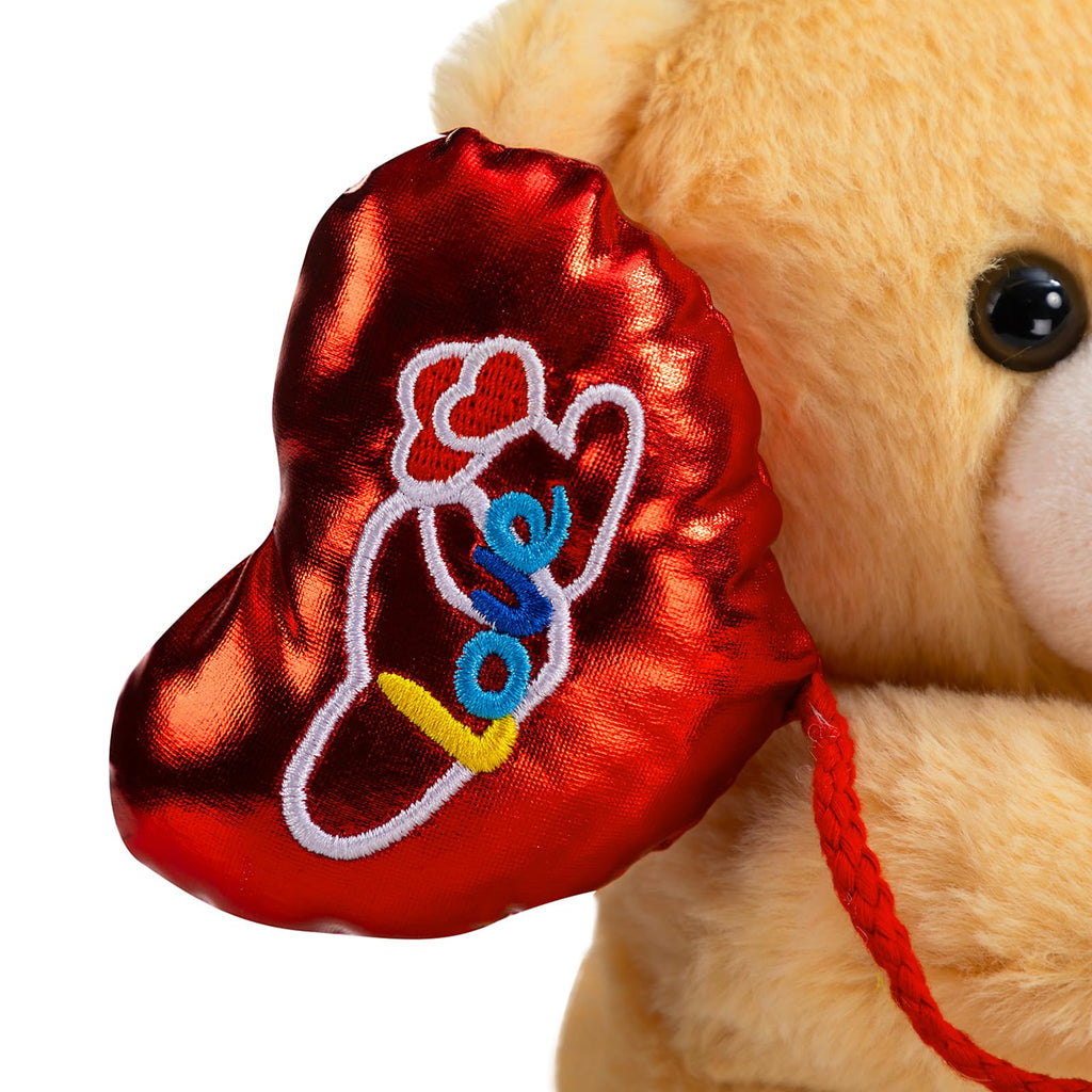 HollyHOME Valentine's Bear Plush - 10 Inch Stuffed Animal with Red Love Balloon for Kids and Girlfriend