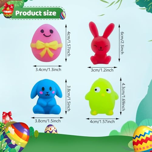 Holydeck 24 Pack Prefilled Easter Eggs with Squishy Fidget Toys - Bright Colors, Easter Basket Stuffers, Party Favors for Kids