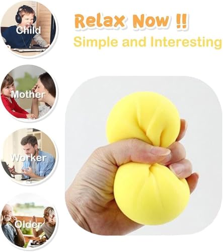 Home&Husky 5-Pack Colorful Dumpling Squishy Stress Balls with Mini Steamers - Sensory Fidget Toys for Stress Relief