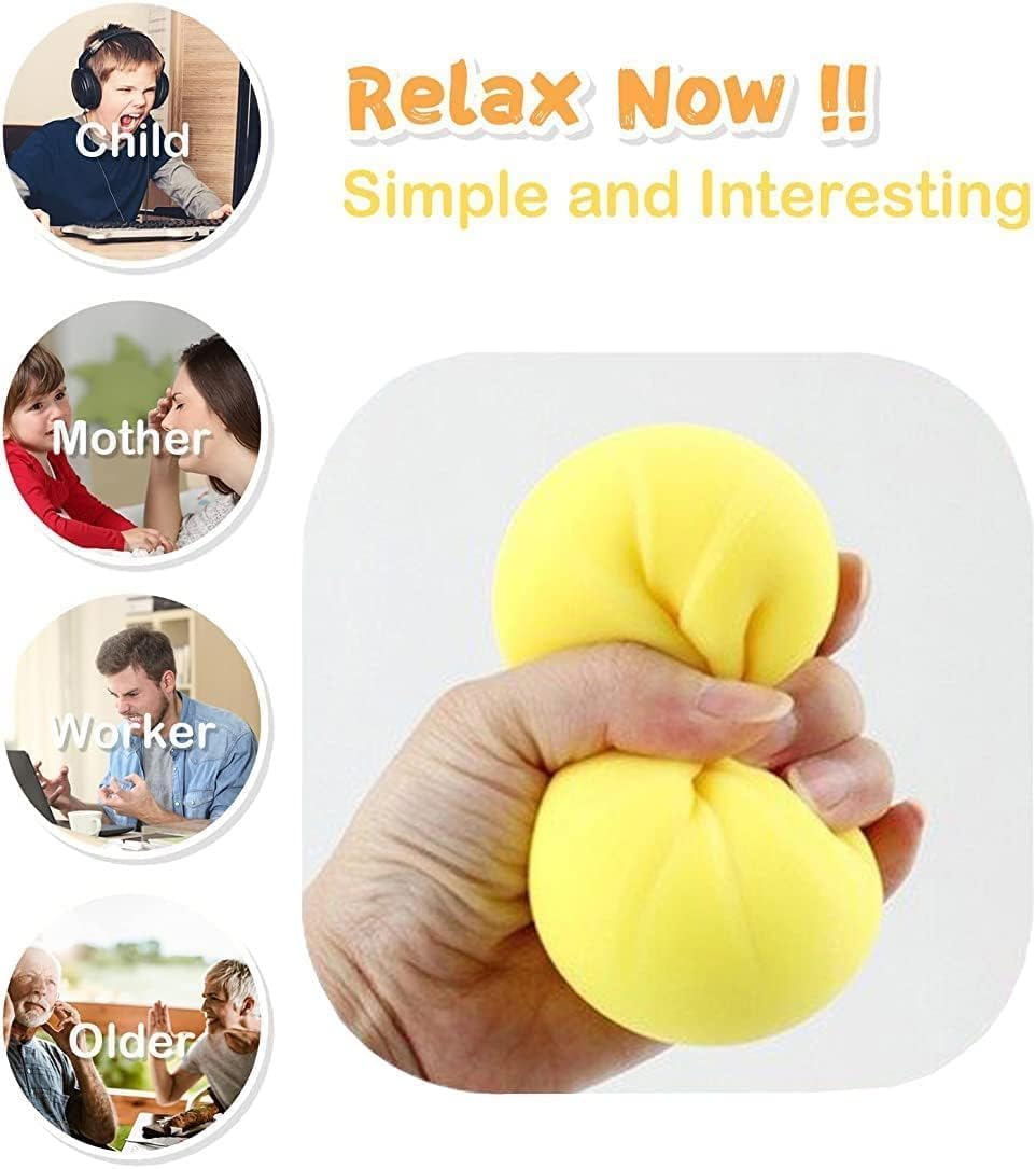 Home&Husky 5-Pack Colorful Dumpling Squishy Stress Balls with Mini Steamers - Sensory Fidget Toys for Stress Relief