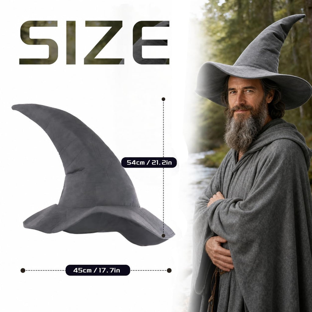 HOMELEX Black Witch Hat - Adult Wizard Hat for Halloween Costume Accessories