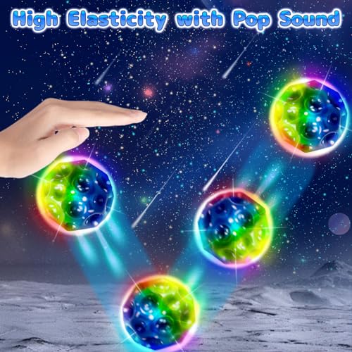 HOMQYTE High Bounce Foam Balls (5 Pack) – 3.14'' Sensory Balls for Adults, Stress Relief & Hand-Eye Coordination Training with Pop Sound