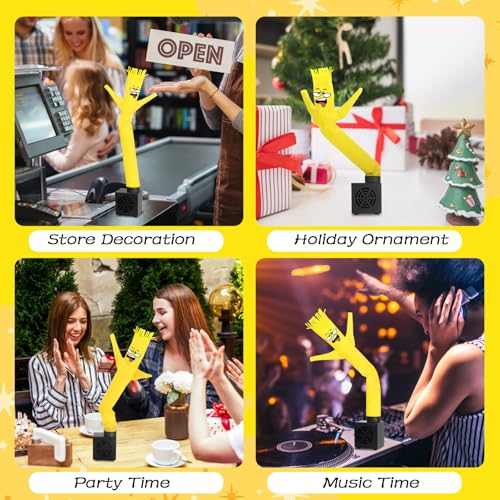 HOMQYTE Mini Inflatable Tube Man Yellow Desktop Air Dancer with Blower - Funny Gag Gift