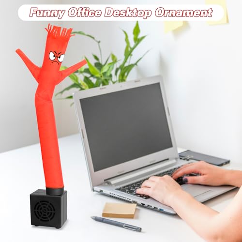 HOMQYTE Red Mini Inflatable Tube Man Desktop Air Dancer with Blower - Gag Gift