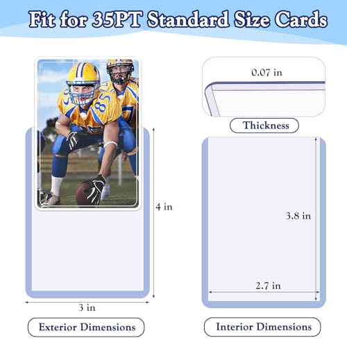 Homthy 300 PCS TopLoaders & Card Sleeves Set – 3x4 Hard Plastic Protectors for Trading Cards, MTG, Sports Cards