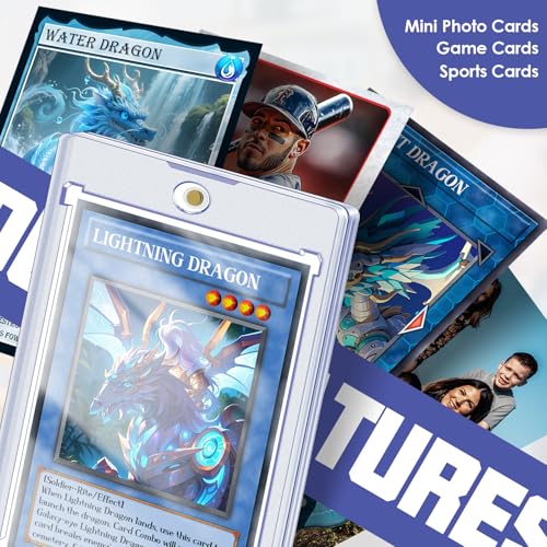 Homthy 4-Pack Magnetic Card Holders (35pt) with Stands – Acrylic Display Cases for Standard Trading Cards (MTG, YuGiOh, Sports)