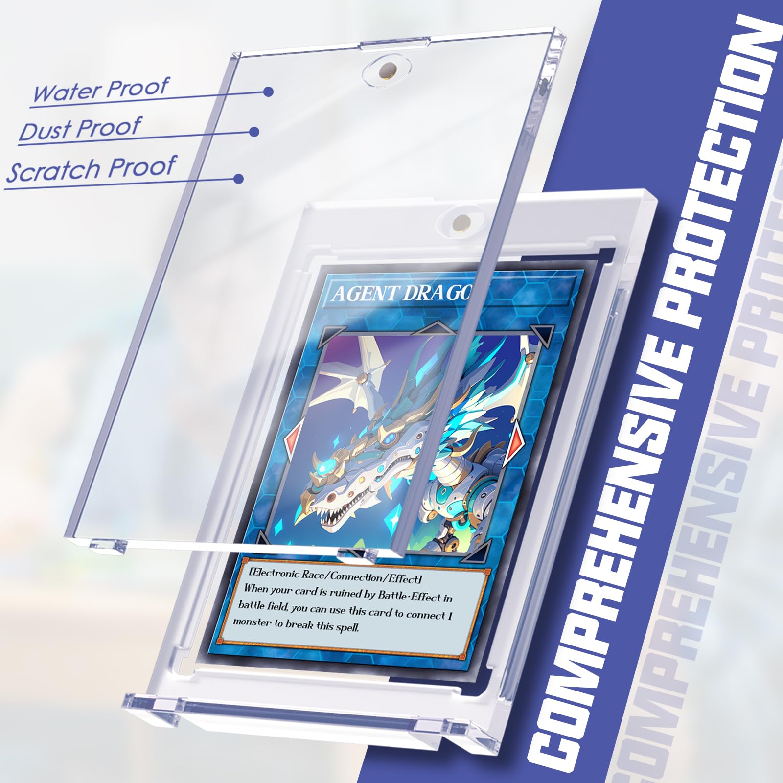 Homthy 4-Pack Magnetic Card Holders (35pt) with Stands – Acrylic Display Cases for Standard Trading Cards (MTG, YuGiOh, Sports)