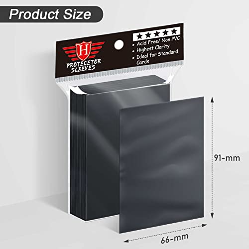 Homthy 500 Pack Black Trading Card Sleeves - Soft Penny Sleeves for MTG, Baseball, Sports Cards - Acid-Free Polypropylene Protectors