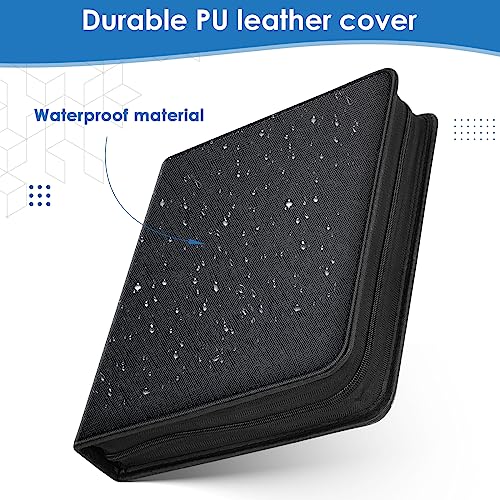 Homthy 900-Pocket 9-Slot Card Binder - Durable Leather Album for Trading Cards, Sports Cards, MTG, TCG, Black