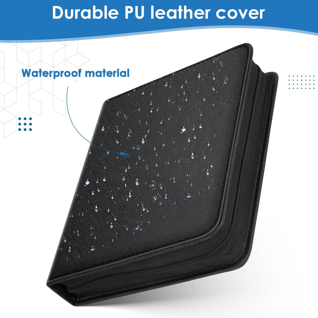 Homthy 900-Pocket 9-Slot Card Binder - Durable Leather Album for Trading Cards, Sports Cards, MTG, TCG, Black